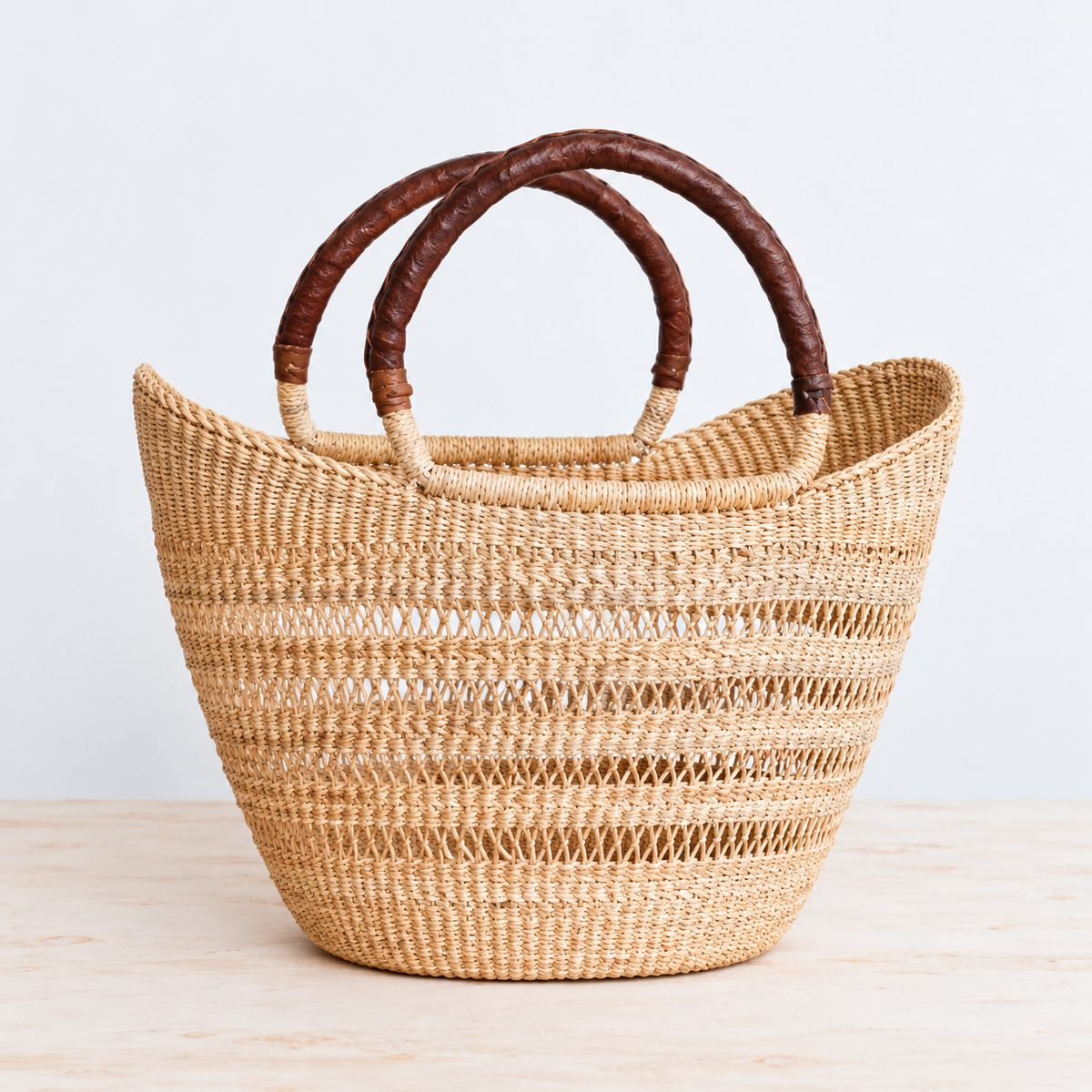 Large Openwork Woven Market Shopper