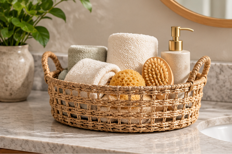 Woven Open Weave Wicker Basket