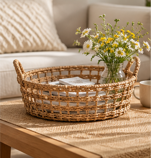 Woven Open Weave Wicker Basket