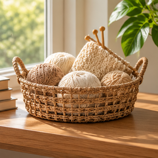 Woven Open Weave Wicker Basket