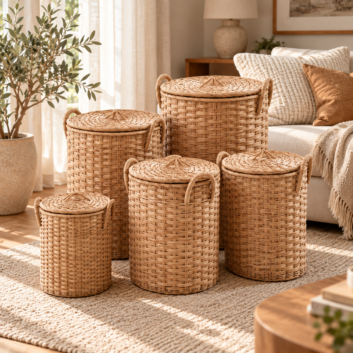 Handwoven Nesting Storage Hamper