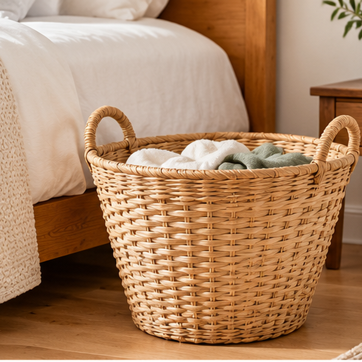 Handwoven Oval Floor Basket - Large