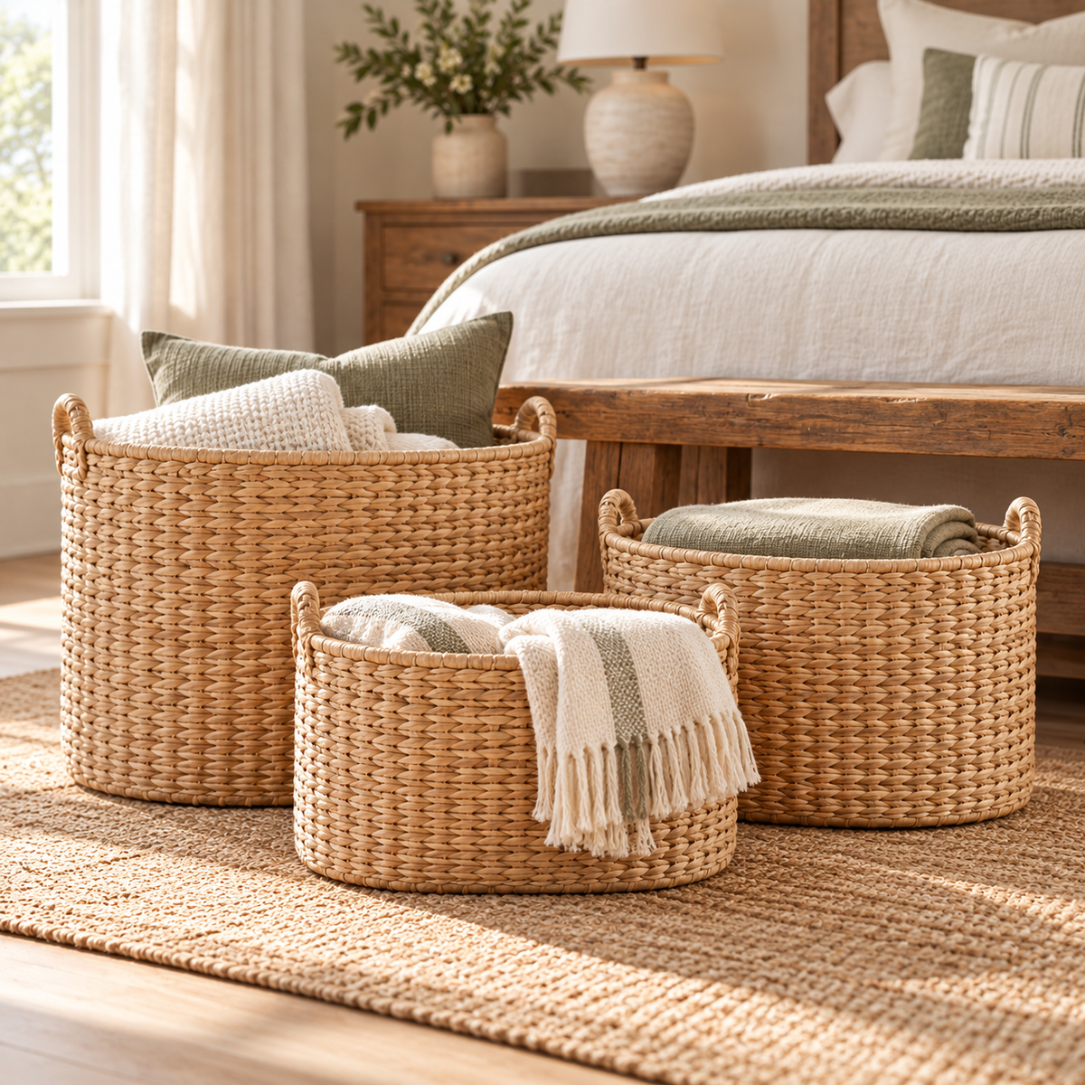 Handwoven Nesting Storage Hamper - Oval