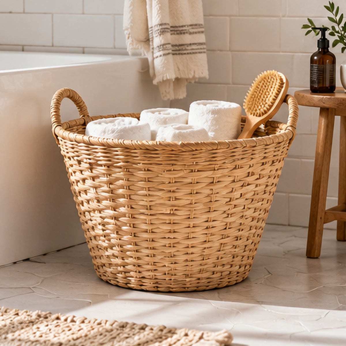 Handwoven Oval Floor Basket - Large