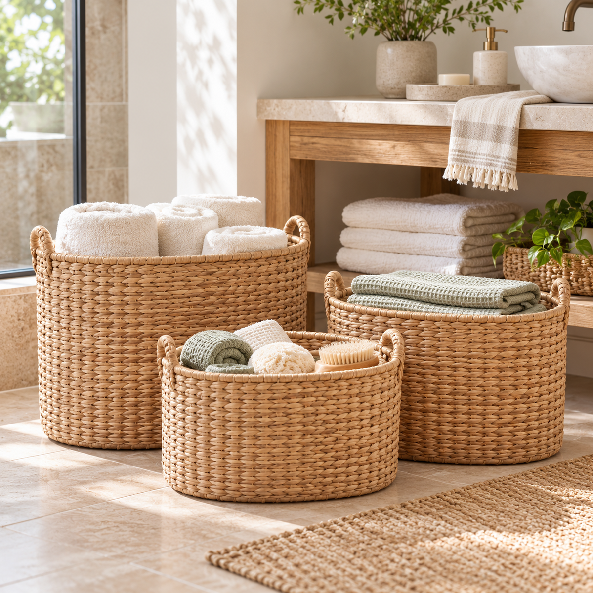 Handwoven Nesting Storage Hamper - Oval