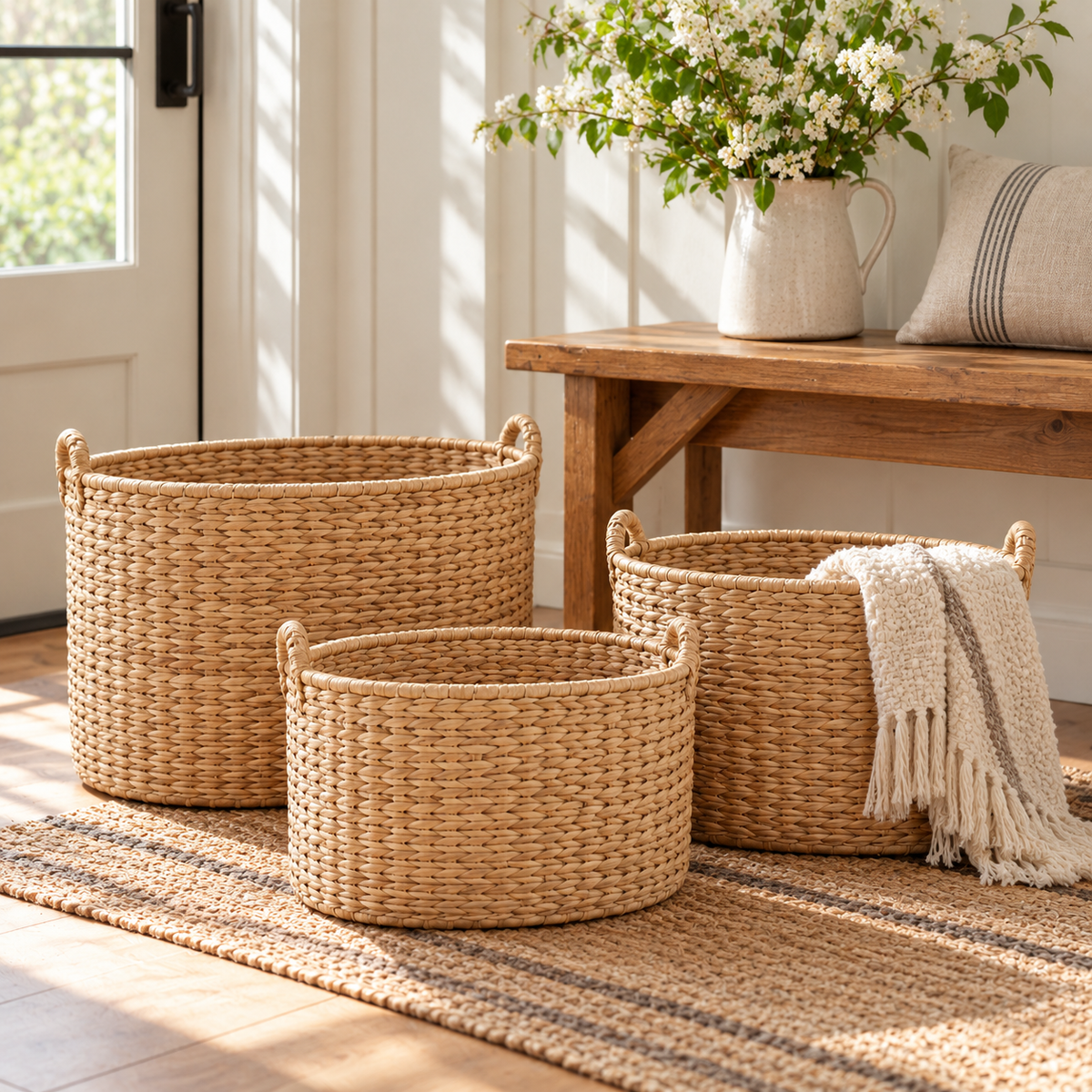 Handwoven Nesting Storage Hamper - Oval