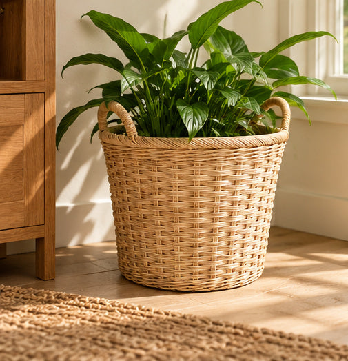 Handwoven Round Floor Basket