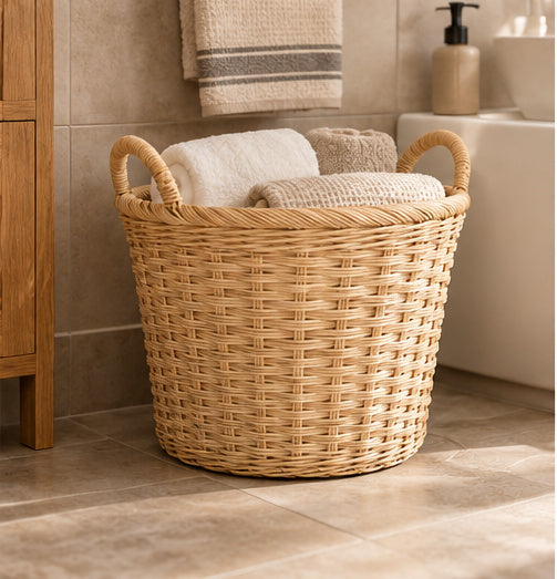 Handwoven Round Floor Basket