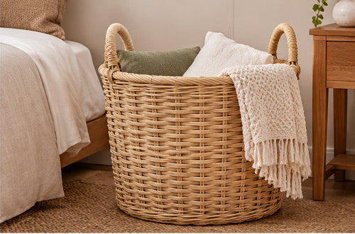 Handwoven Round Floor Basket - Large