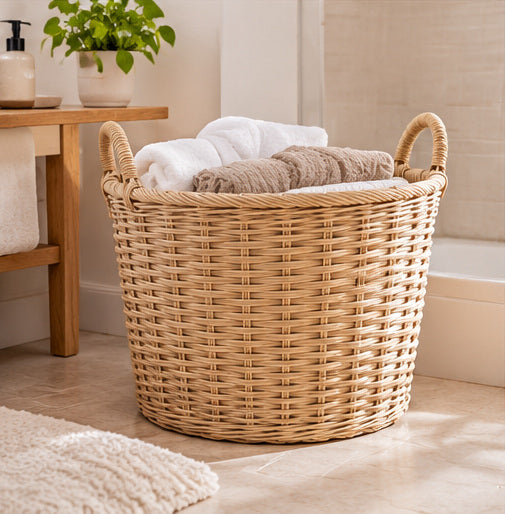 Handwoven Round Floor Basket - Large