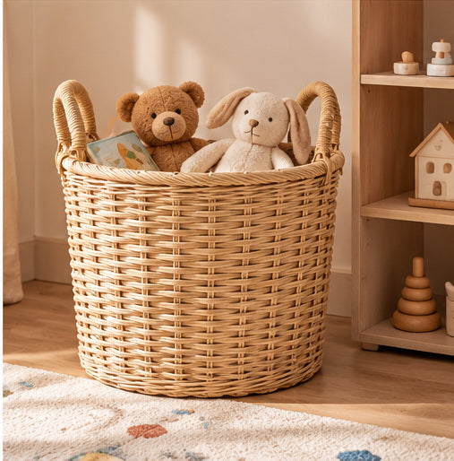 Handwoven Round Floor Basket - Large