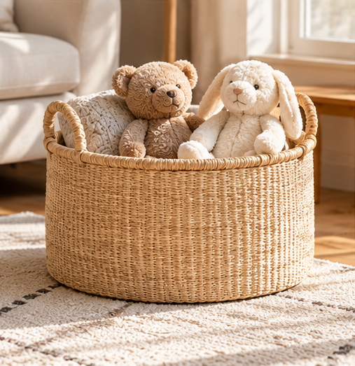 Round Nesting Floor Storage Basket