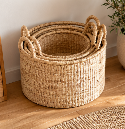 Round Nesting Floor Storage Basket