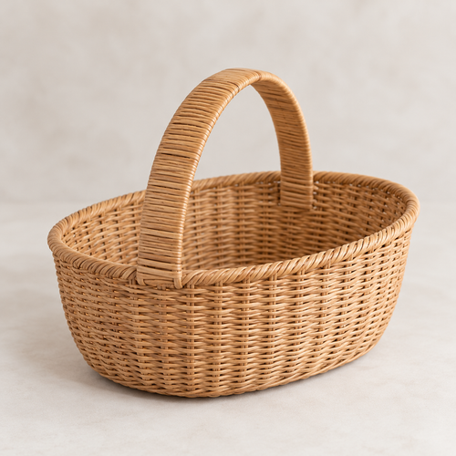Handled Rattan Carry Basket