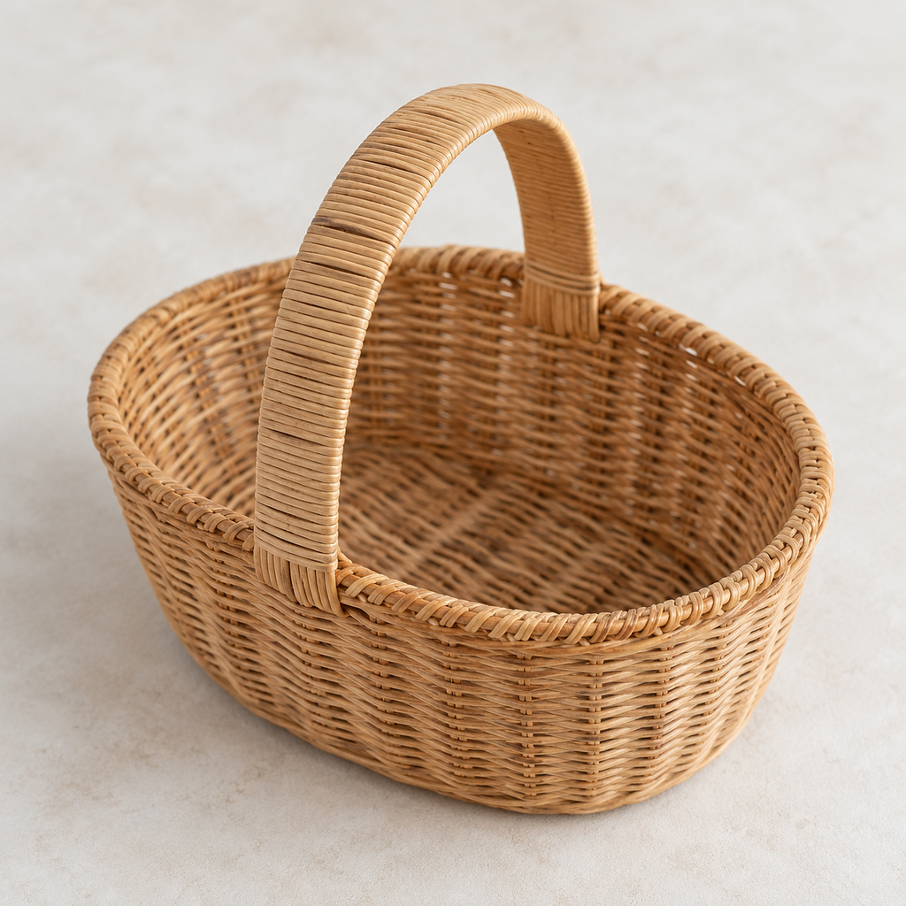 Handled Rattan Carry Basket