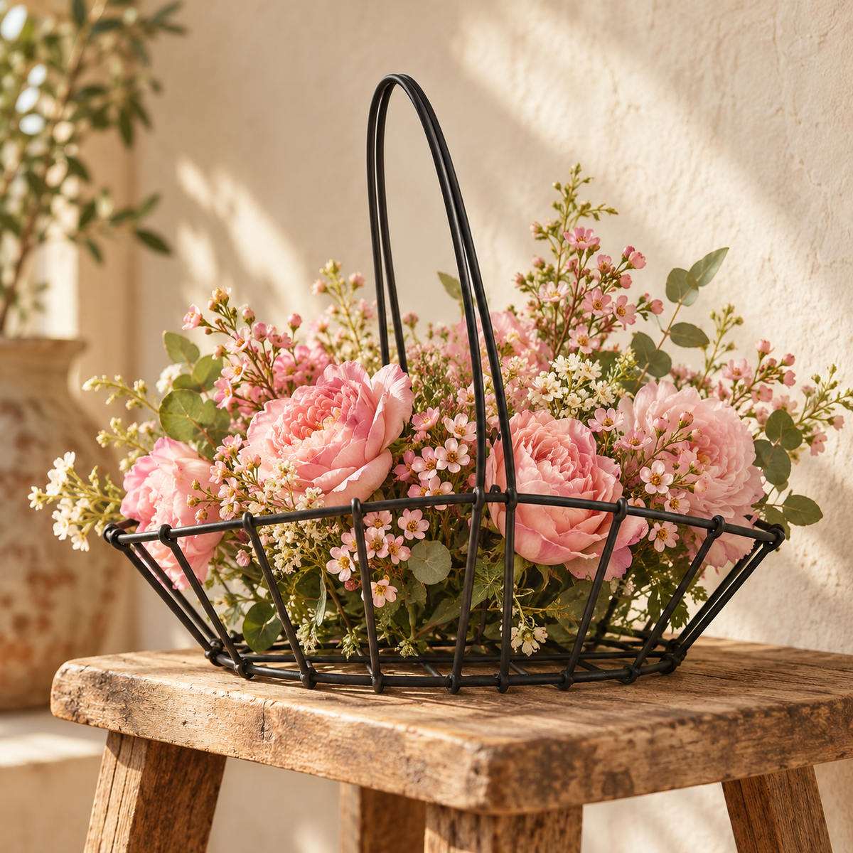 Handled Wire Gathering Basket
