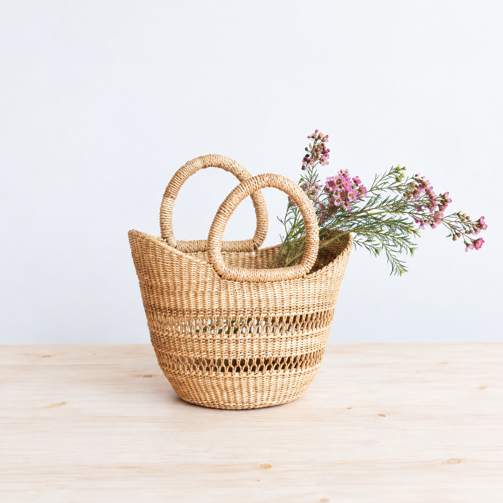 Small Openwork Woven Market Shopper