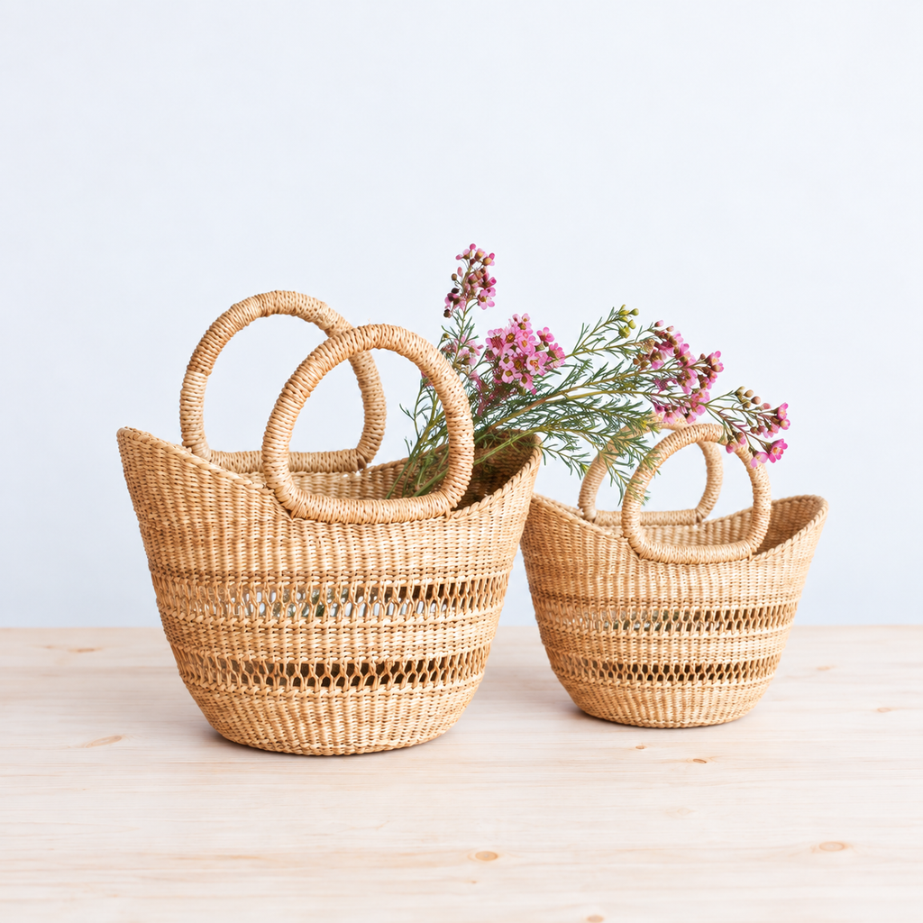 Small Openwork Woven Market Shopper