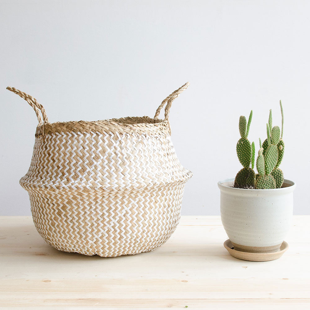 Zigzag Woven Collapsible Storage Basket - Image 3