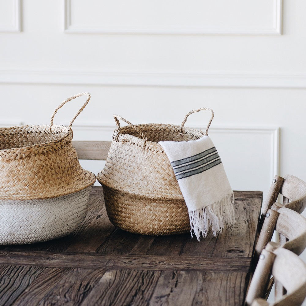 Woven Collapsible Belly Storage Basket - Image 2