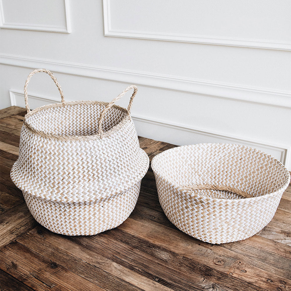 Zigzag Woven Collapsible Storage Basket - Image 7