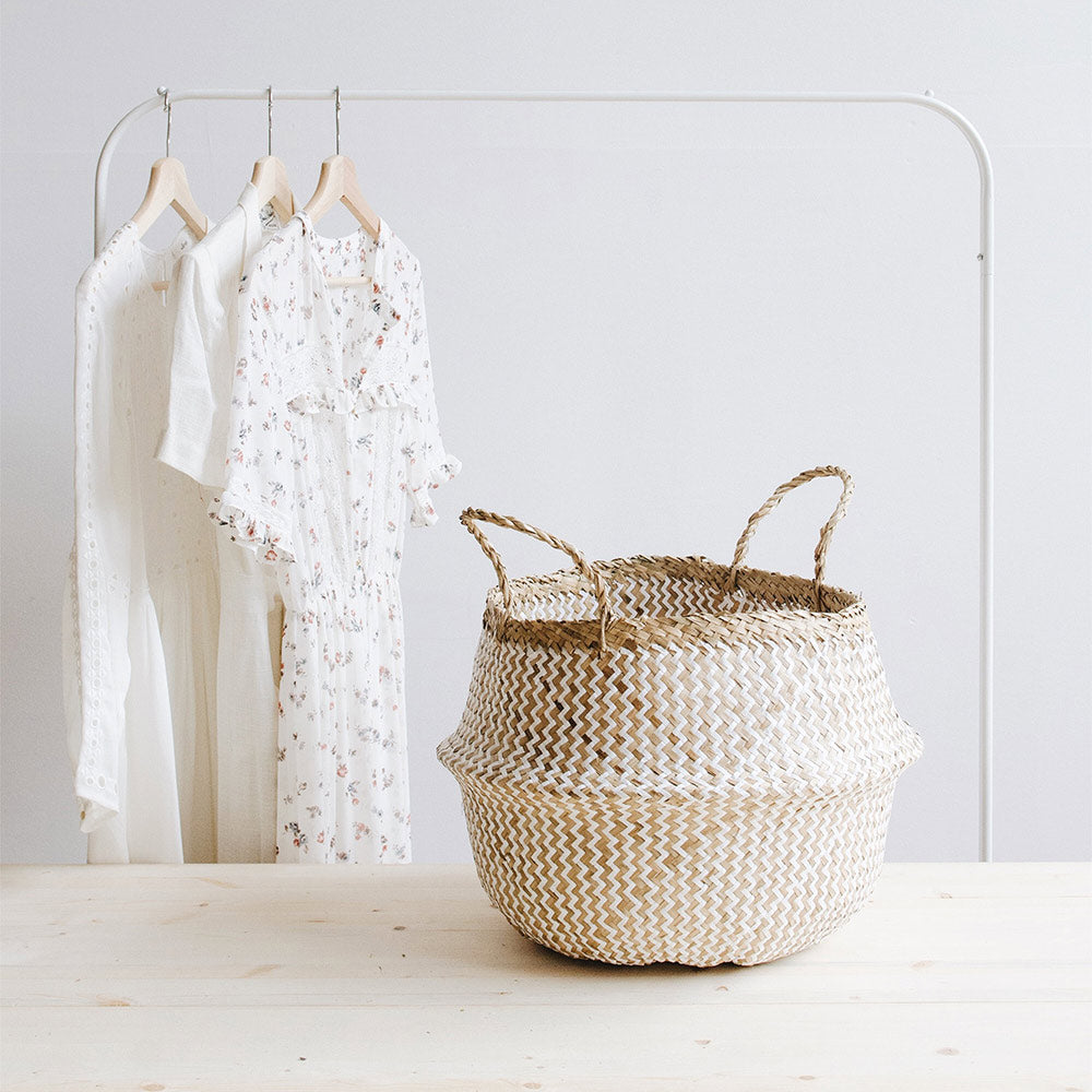 Zigzag Woven Collapsible Storage Basket - Image 2