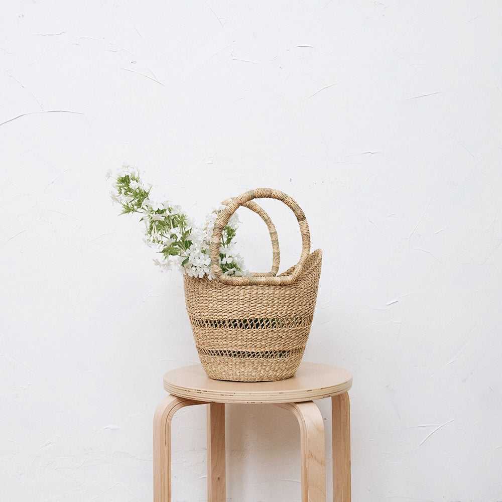 Small Openwork Woven Market Shopper - Image 13