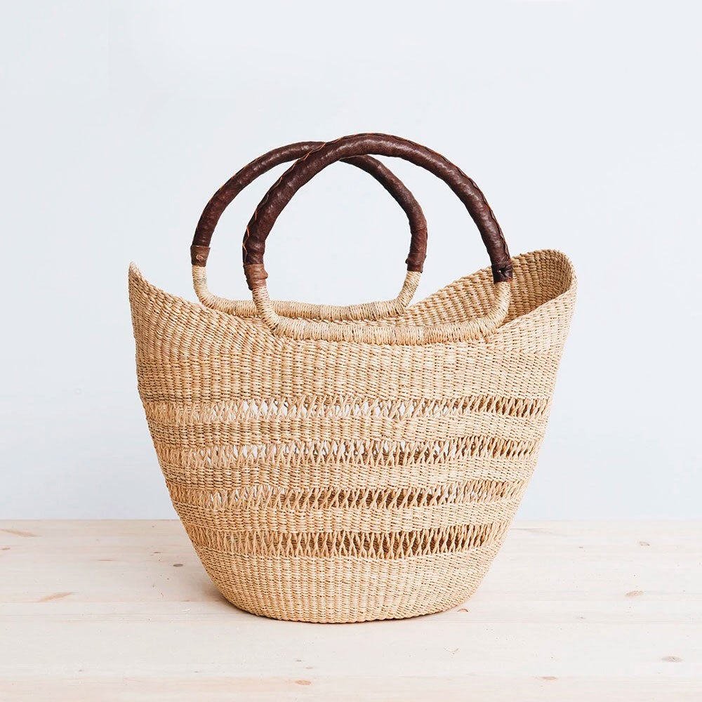 Large Openwork Woven Market Shopper - Image 1