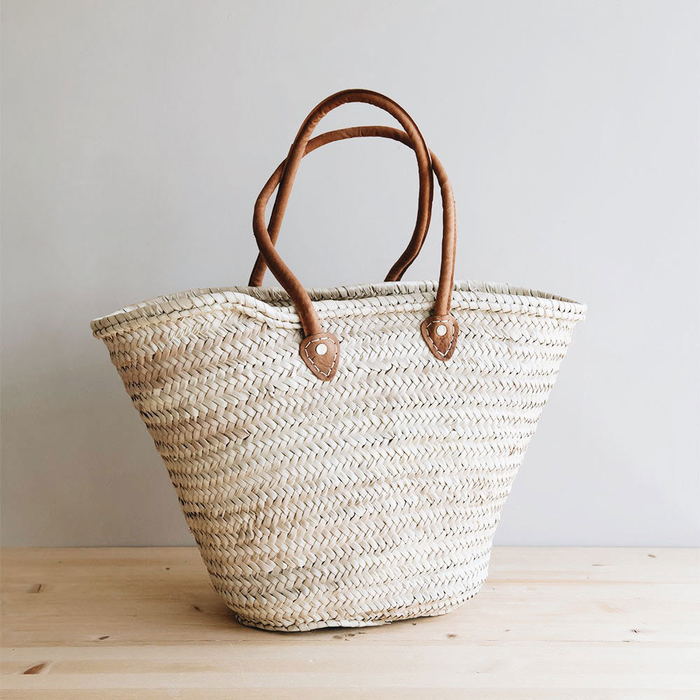 Palm Leaf Market Tote with Leather Handles - Image 10