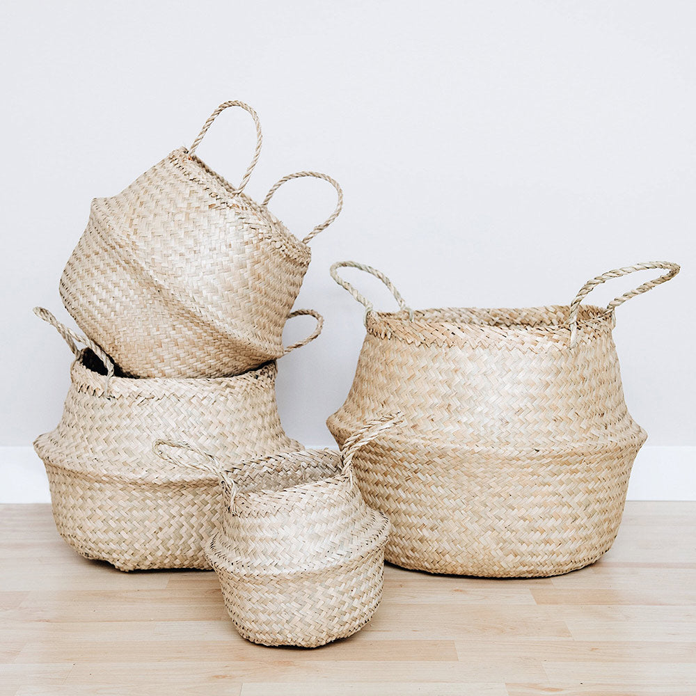 Woven Collapsible Belly Storage Basket - Image 1