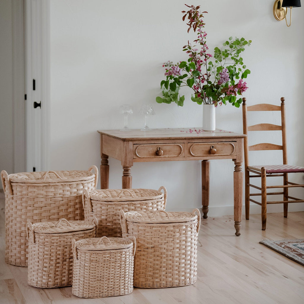 Handwoven Nesting Storage Hamper - Oval - Image 1