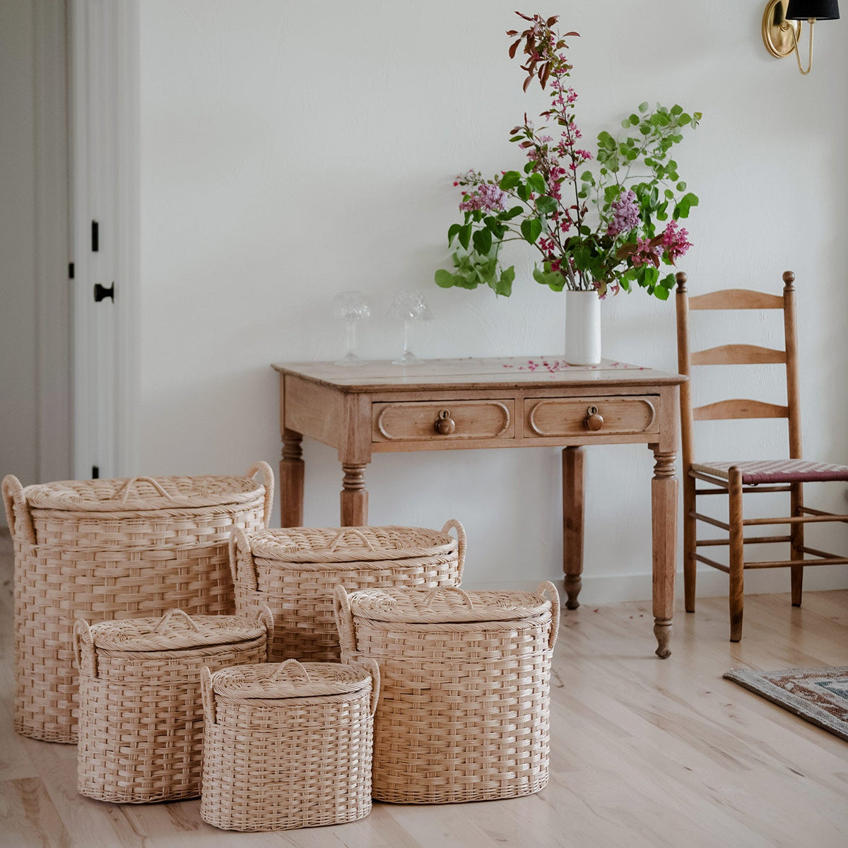 Handwoven Nesting Storage Hamper - Oval - Image 1