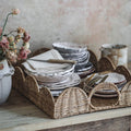 Scalloped Rattan Serving and Display Tray - Image 1