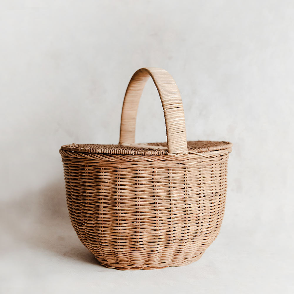 Handled Rattan Carry Basket - Image 4